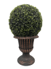 24" Ball Topiary in Bronze Pedestal Pot, Artificial Faux Plant for indoor and outdoor