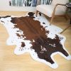1pc Premium Faux Cowhide Rug 4.9 X 6.6 Feet, Durable And Large Size Cow Print Rugs, Suitable For Bedroom Living Room Western Decor