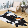 1pc Premium Faux Cowhide Rug 4.9 X 6.6 Feet, Durable And Large Size Cow Print Rugs, Suitable For Bedroom Living Room Western Decor